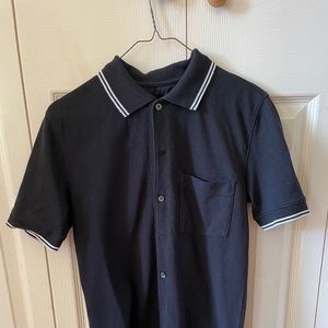 Black Button Down Polo Shirt - Never Worn!